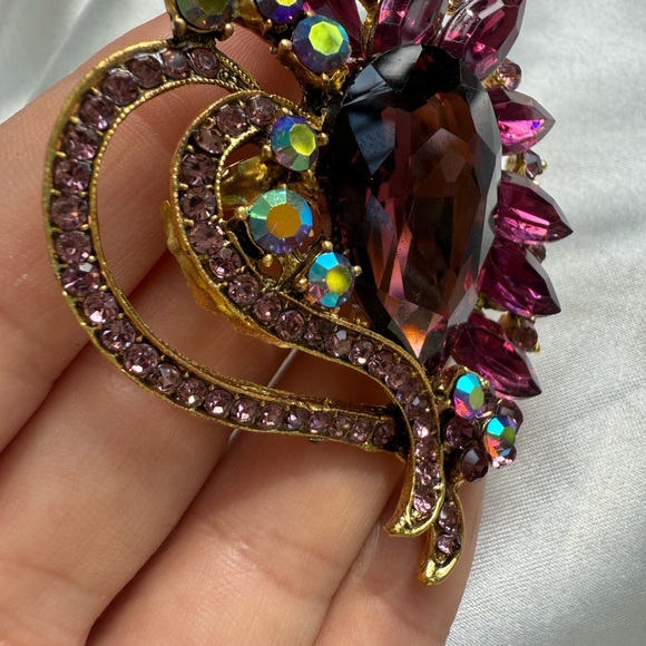 Anthropologe unique lux dark red and gold color Brooch - Picture 8 of 8